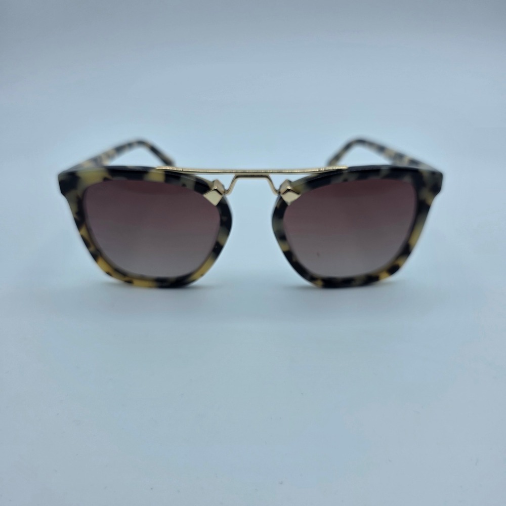 WMP Demi Sunglasses Womens OS Cream Black Tortoise Gold Double Bridge Square